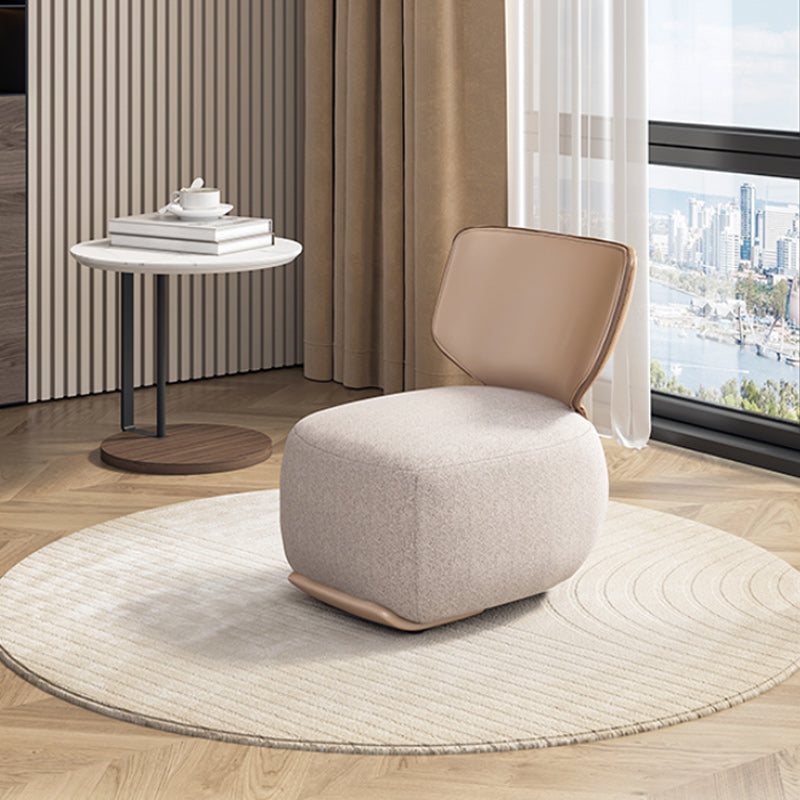 Mid-Century Modern Fixed Back Armless Fabric Solid Color Parsons Chair Clearhalo 'Accent Chairs' 'accent_chairs' 'Chairs & Seating' 'furn' 'furn_accent_chairs' 'Furniture' 'Living Room Furniture' 6654514