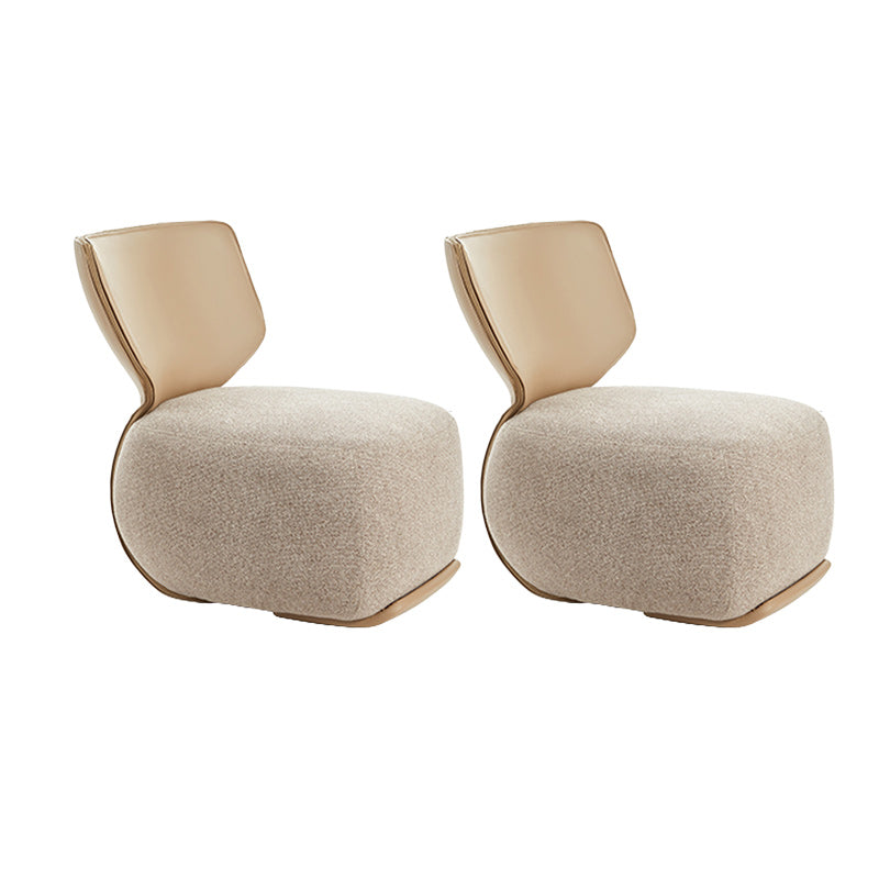 Mid-Century Modern Fixed Back Armless Fabric Solid Color Parsons Chair Yellow 2 Piece Set Clearhalo 'Accent Chairs' 'accent_chairs' 'Chairs & Seating' 'furn' 'furn_accent_chairs' 'Furniture' 'Living Room Furniture' 6654516