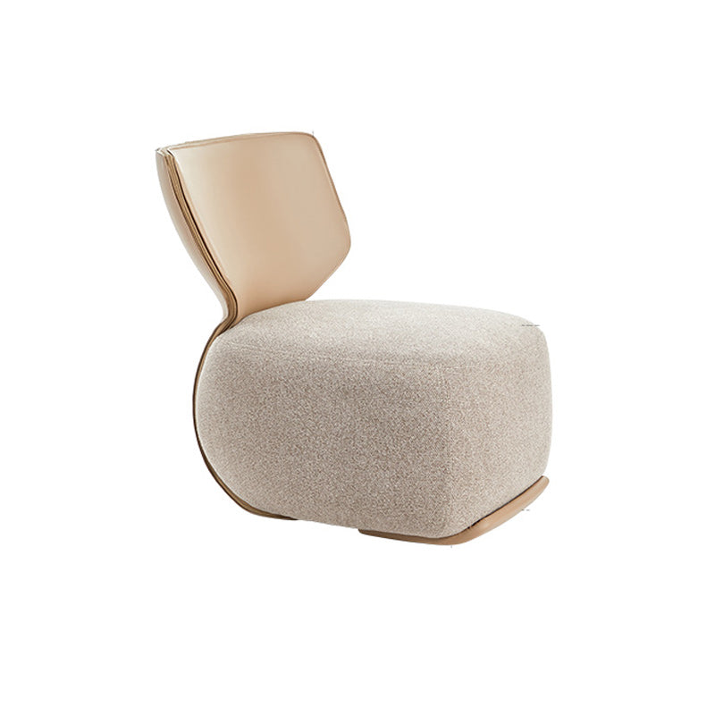 Mid-Century Modern Fixed Back Armless Fabric Solid Color Parsons Chair Light Coffee 1 Piece Clearhalo 'Accent Chairs' 'accent_chairs' 'Chairs & Seating' 'furn' 'furn_accent_chairs' 'Furniture' 'Living Room Furniture' 6654518