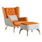 Glam Faux Leather Wingback Chair Tufted Back Basic Four Leg Chair Beige Orange 1 Piece With Ottoman Clearhalo 'Accent Chairs' 'accent_chairs' 'Chairs & Seating' 'furn' 'furn_accent_chairs' 'Furniture' 'Living Room Furniture' 6654535