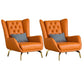 Glam Faux Leather Wingback Chair Tufted Back Basic Four Leg Chair Orange 2 Piece Set Without Ottoman Clearhalo 'Accent Chairs' 'accent_chairs' 'Chairs & Seating' 'furn' 'furn_accent_chairs' 'Furniture' 'Living Room Furniture' 6654544