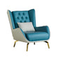 Glam Faux Leather Wingback Chair Tufted Back Basic Four Leg Chair Beige Blue 1 Piece Without Ottoman Clearhalo 'Accent Chairs' 'accent_chairs' 'Chairs & Seating' 'furn' 'furn_accent_chairs' 'Furniture' 'Living Room Furniture' 6654549