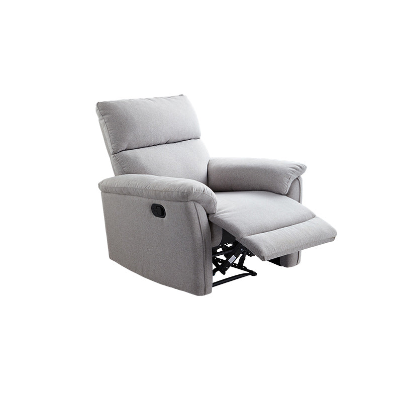 Modern Manual-Handle Recliner Chair Solid Color Standard Recliner with Footrest