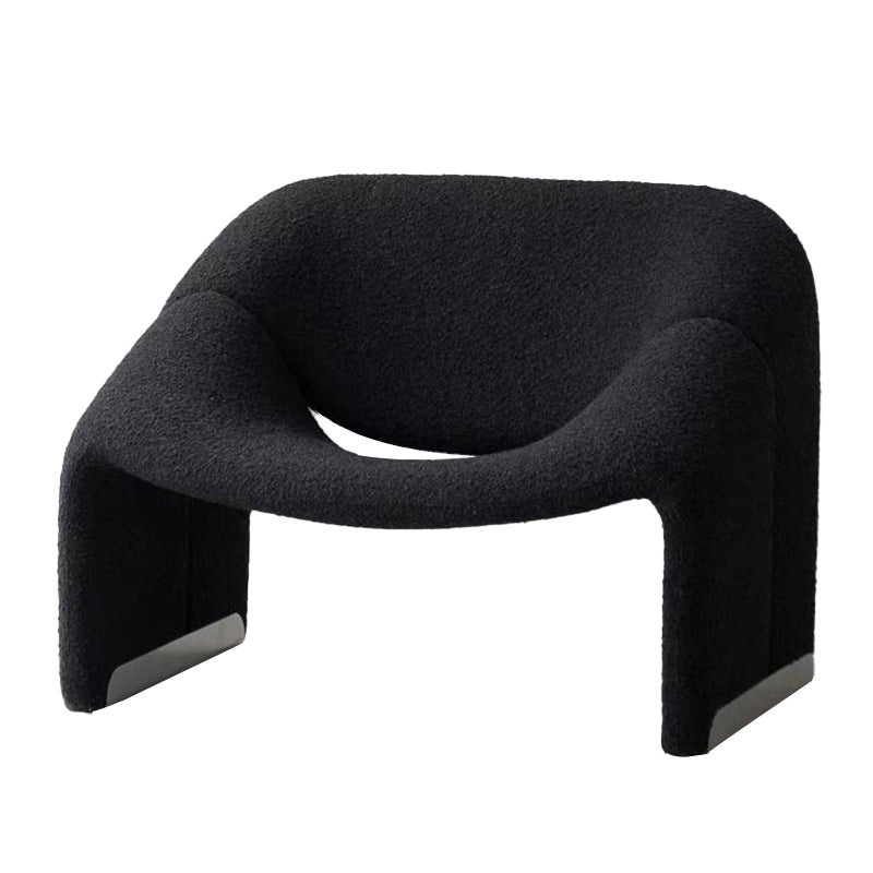 Upholstered Fabric Accent Armchair 33.07" Wide Accent Armchair Black Polyester Polyester Blend 1 Piece Clearhalo 'Accent Chairs' 'accent_chairs' 'Chairs & Seating' 'furn' 'furn_accent_chairs' 'Furniture' 'Living Room Furniture' 6654589