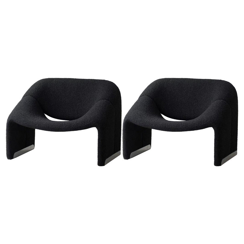 Upholstered Fabric Accent Armchair 33.07" Wide Accent Armchair Black Polyester Polyester Blend 2 Piece Set Clearhalo 'Accent Chairs' 'accent_chairs' 'Chairs & Seating' 'furn' 'furn_accent_chairs' 'Furniture' 'Living Room Furniture' 6654590