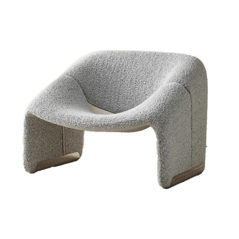 Upholstered Fabric Accent Armchair 33.07" Wide Accent Armchair Grey Polyester Polyester Blend 1 Piece Clearhalo 'Accent Chairs' 'accent_chairs' 'Chairs & Seating' 'furn' 'furn_accent_chairs' 'Furniture' 'Living Room Furniture' 6654592