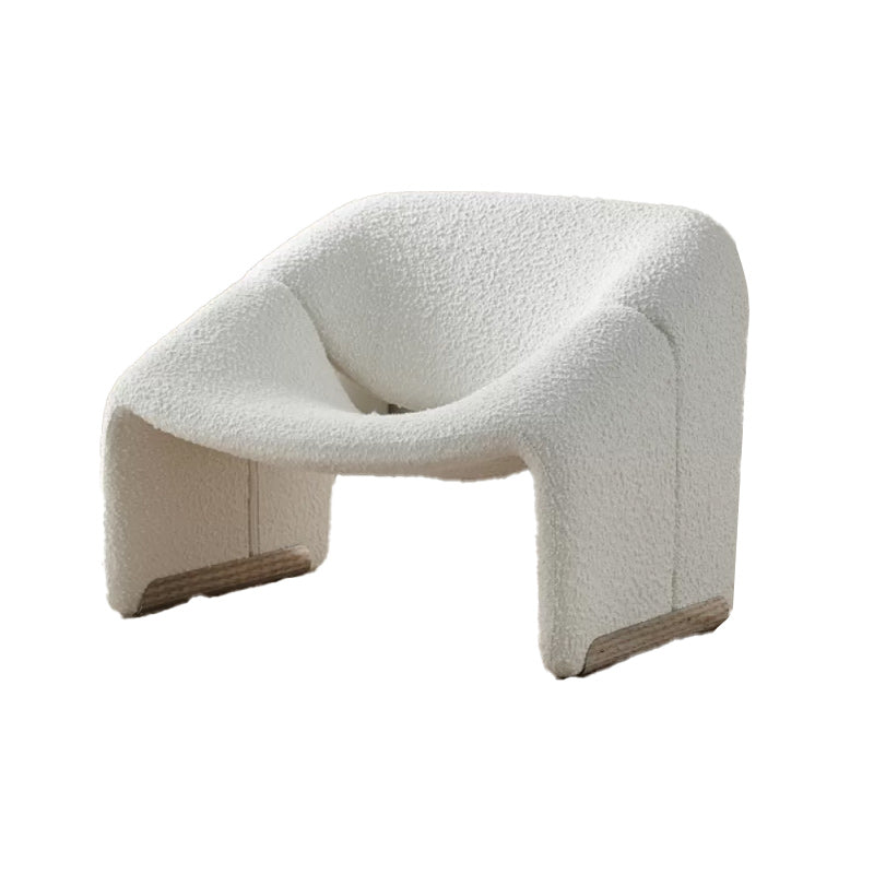 Upholstered Fabric Accent Armchair 33.07" Wide Accent Armchair White Polyester Polyester Blend 1 Piece Clearhalo 'Accent Chairs' 'accent_chairs' 'Chairs & Seating' 'furn' 'furn_accent_chairs' 'Furniture' 'Living Room Furniture' 6654596
