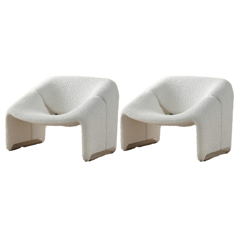 Upholstered Fabric Accent Armchair 33.07" Wide Accent Armchair White Polyester Polyester Blend 2 Piece Set Clearhalo 'Accent Chairs' 'accent_chairs' 'Chairs & Seating' 'furn' 'furn_accent_chairs' 'Furniture' 'Living Room Furniture' 6654598