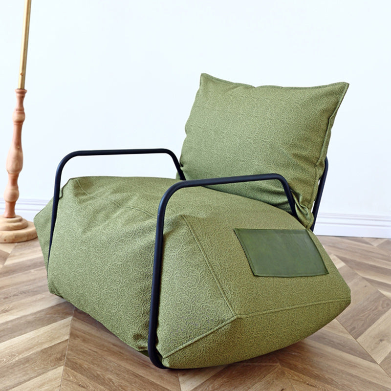 Contemporary Armchair Pillow Back Round Arms with Black Legs Leather Arm Chair Clearhalo 'Accent Chairs' 'accent_chairs' 'Chairs & Seating' 'furn' 'furn_accent_chairs' 'Furniture' 'Living Room Furniture' 6654629