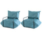 Contemporary Armchair Pillow Back Round Arms with Black Legs Leather Arm Chair Lake Blue 2 Piece Set Clearhalo 'Accent Chairs' 'accent_chairs' 'Chairs & Seating' 'furn' 'furn_accent_chairs' 'Furniture' 'Living Room Furniture' 6654630