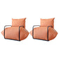 Contemporary Armchair Pillow Back Round Arms with Black Legs Leather Arm Chair Orange 2 Piece Set Clearhalo 'Accent Chairs' 'accent_chairs' 'Chairs & Seating' 'furn' 'furn_accent_chairs' 'Furniture' 'Living Room Furniture' 6654640