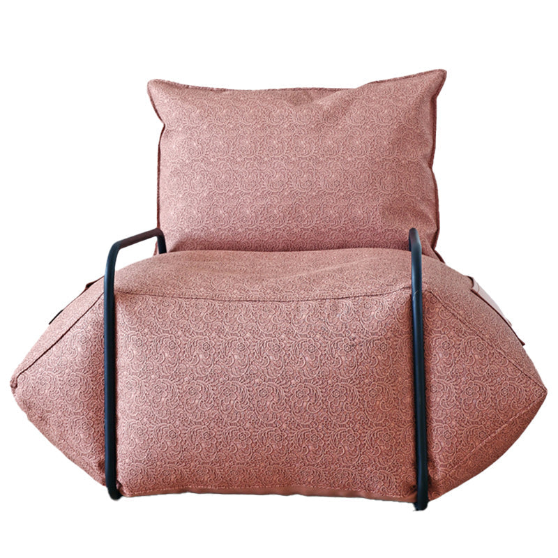 Contemporary Armchair Pillow Back Round Arms with Black Legs Leather Arm Chair Mauve 1 Piece Clearhalo 'Accent Chairs' 'accent_chairs' 'Chairs & Seating' 'furn' 'furn_accent_chairs' 'Furniture' 'Living Room Furniture' 6654641