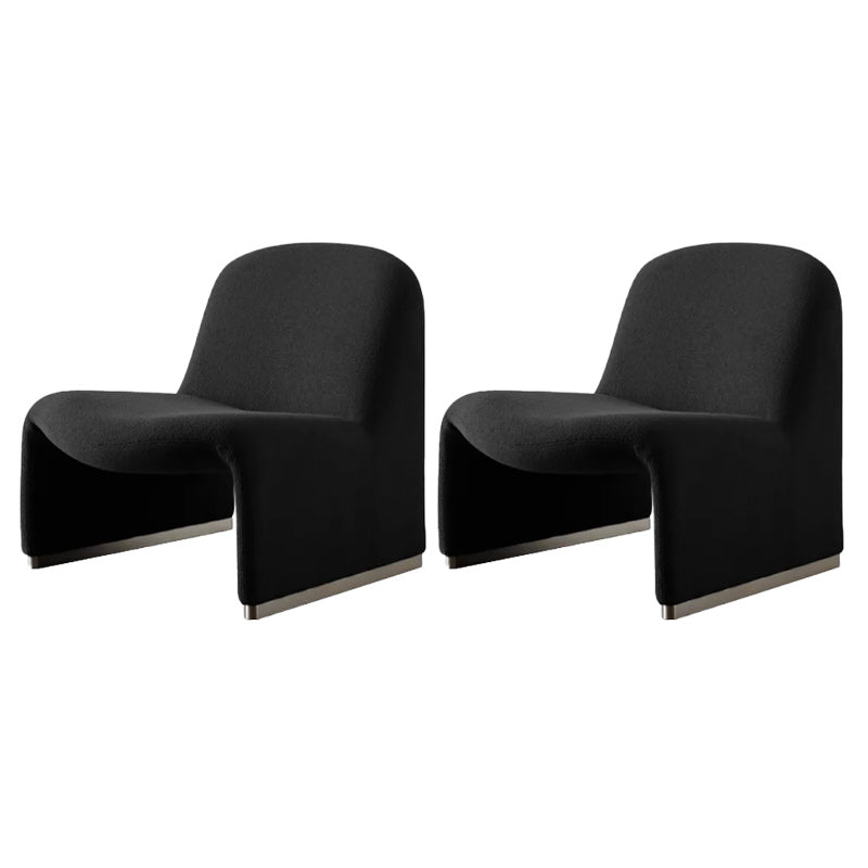 Scandinavian Accent Room Chair 24.8" Wide Fabric Lounge Accent Chair Black Flannel 2 Piece Set Clearhalo 'Accent Chairs' 'accent_chairs' 'Chairs & Seating' 'furn' 'furn_accent_chairs' 'Furniture' 'Living Room Furniture' 6654647