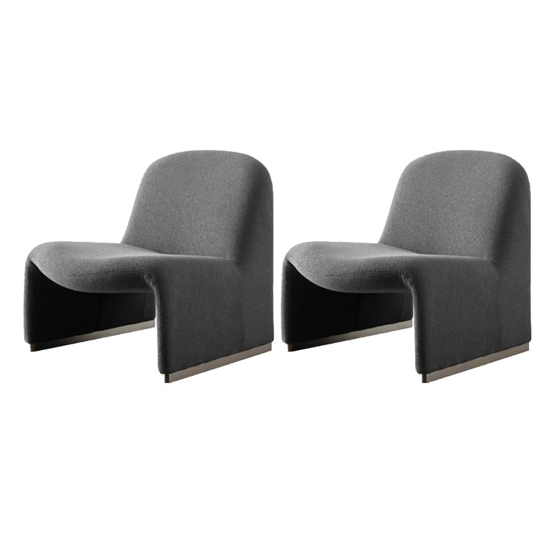 Scandinavian Accent Room Chair 24.8" Wide Fabric Lounge Accent Chair Grey Flannel 2 Piece Set Clearhalo 'Accent Chairs' 'accent_chairs' 'Chairs & Seating' 'furn' 'furn_accent_chairs' 'Furniture' 'Living Room Furniture' 6654650