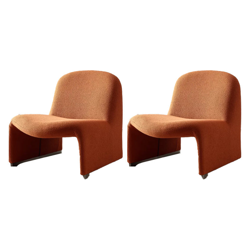 Scandinavian Accent Room Chair 24.8" Wide Fabric Lounge Accent Chair Orange Flannel 2 Piece Set Clearhalo 'Accent Chairs' 'accent_chairs' 'Chairs & Seating' 'furn' 'furn_accent_chairs' 'Furniture' 'Living Room Furniture' 6654670
