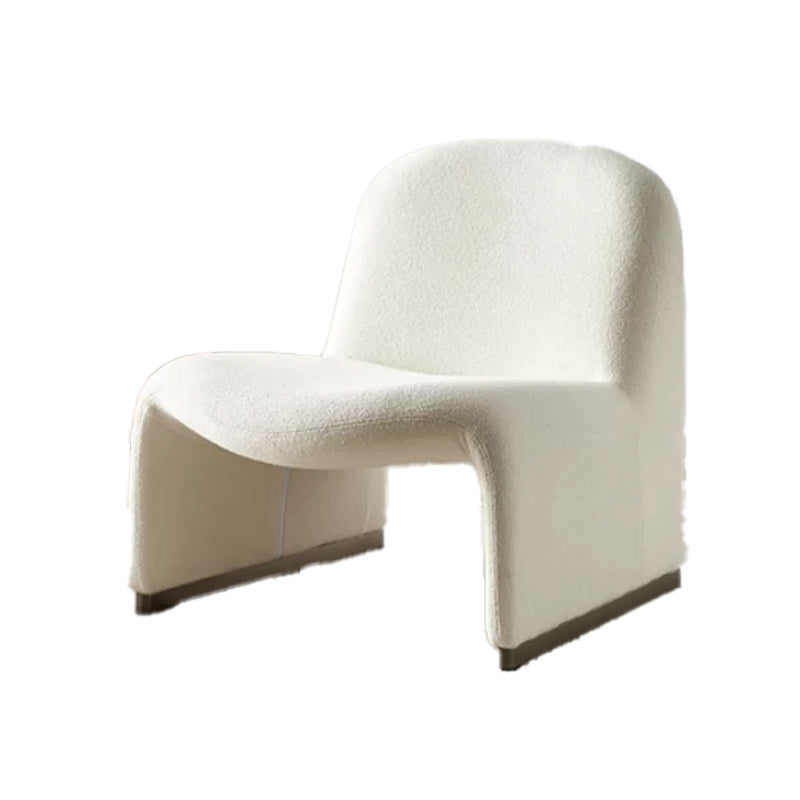 Scandinavian Accent Room Chair 24.8" Wide Fabric Lounge Accent Chair Off-White Flannel 1 Piece Clearhalo 'Accent Chairs' 'accent_chairs' 'Chairs & Seating' 'furn' 'furn_accent_chairs' 'Furniture' 'Living Room Furniture' 6654671