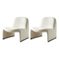 Scandinavian Accent Room Chair 24.8" Wide Fabric Lounge Accent Chair Off-White Flannel 2 Piece Set Clearhalo 'Accent Chairs' 'accent_chairs' 'Chairs & Seating' 'furn' 'furn_accent_chairs' 'Furniture' 'Living Room Furniture' 6654672