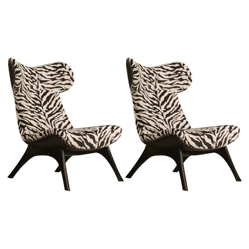 Mid-century Modern Wingback Chair Fixed Back Sled Armless Chair Black White 2 Piece Set Clearhalo 'Accent Chairs' 'accent_chairs' 'Chairs & Seating' 'furn' 'furn_accent_chairs' 'Furniture' 'Living Room Furniture' 6654676