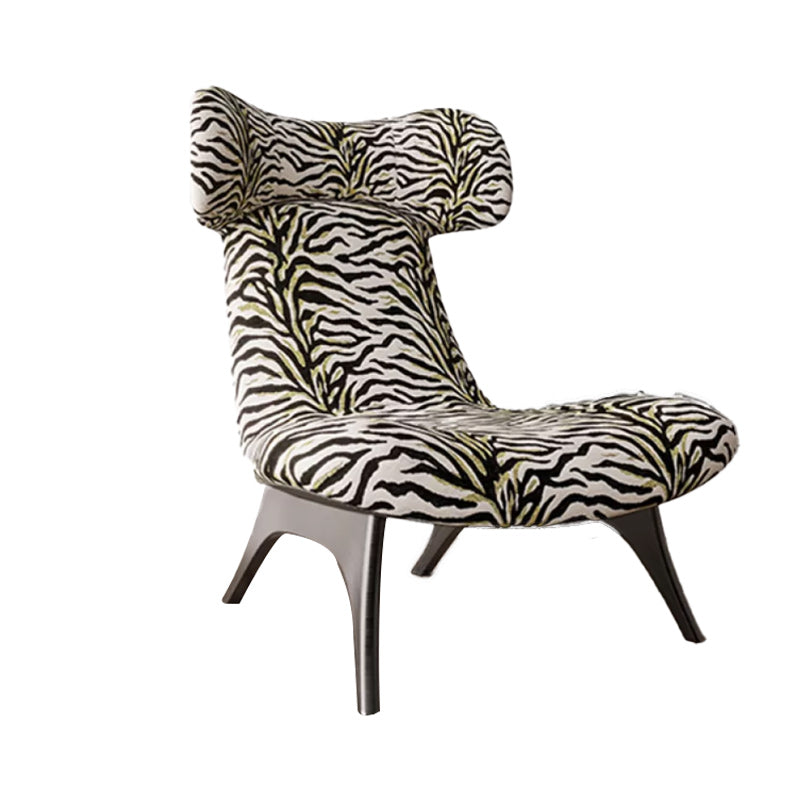 Mid-century Modern Wingback Chair Fixed Back Sled Armless Chair Brown White 1 Piece Clearhalo 'Accent Chairs' 'accent_chairs' 'Chairs & Seating' 'furn' 'furn_accent_chairs' 'Furniture' 'Living Room Furniture' 6654678