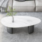 Table basse Glam de 15 po de hauteur, table de cocktail blanche simple en ardoise