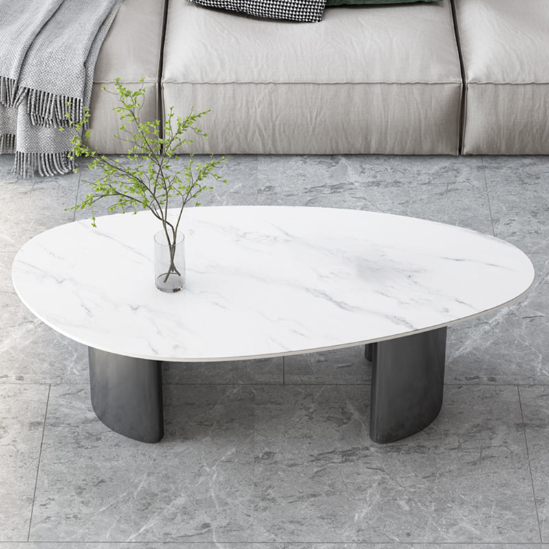 Table basse Glam de 15 po de hauteur, table de cocktail blanche simple en ardoise