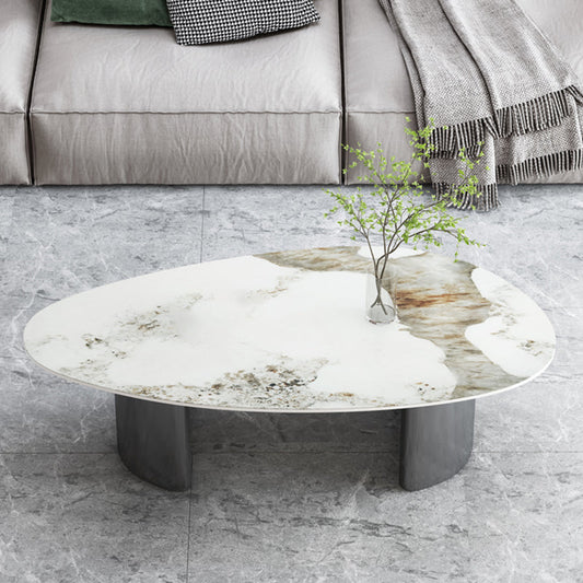 Mesa de café Glam de 15 "H Slate Single White Coftail Table