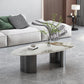 Table basse Glam de 15 po de hauteur, table de cocktail blanche simple en ardoise