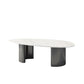 Table basse Glam de 15 po de hauteur, table de cocktail blanche simple en ardoise