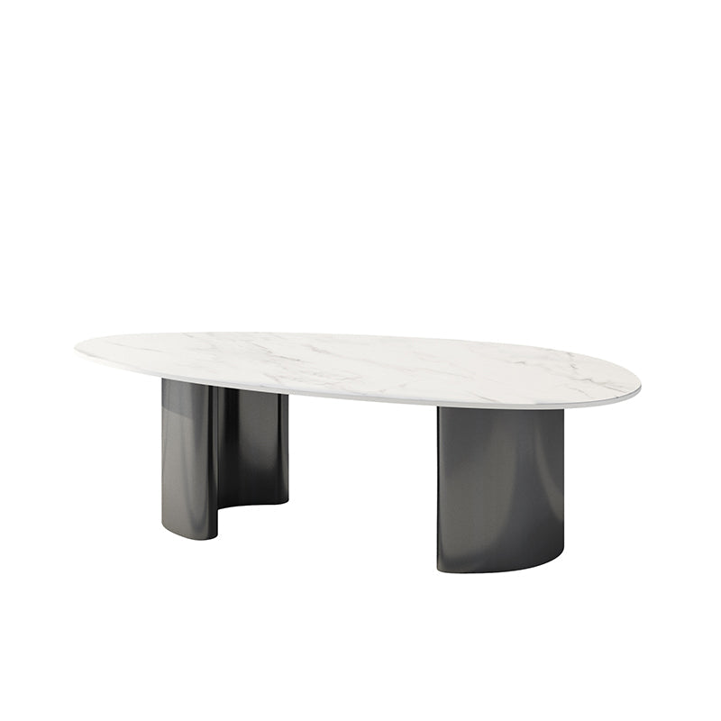 Table basse Glam de 15 po de hauteur, table de cocktail blanche simple en ardoise
