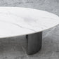 Table basse Glam de 15 po de hauteur, table de cocktail blanche simple en ardoise