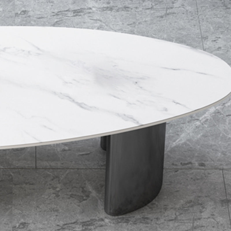 Table basse Glam de 15 po de hauteur, table de cocktail blanche simple en ardoise