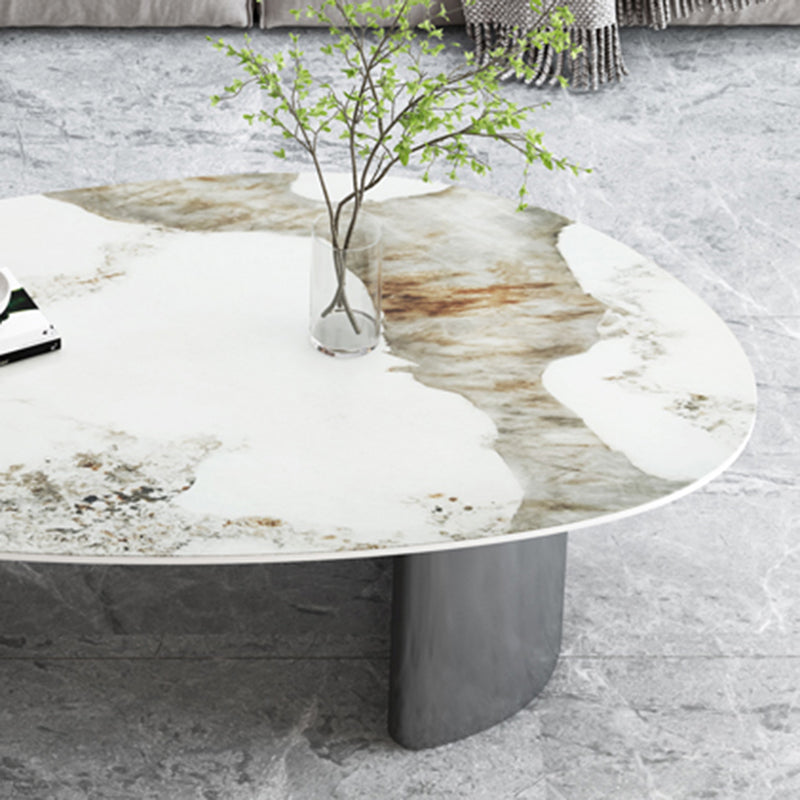 Table basse Glam de 15 po de hauteur, table de cocktail blanche simple en ardoise