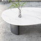Table basse Glam de 15 po de hauteur, table de cocktail blanche simple en ardoise