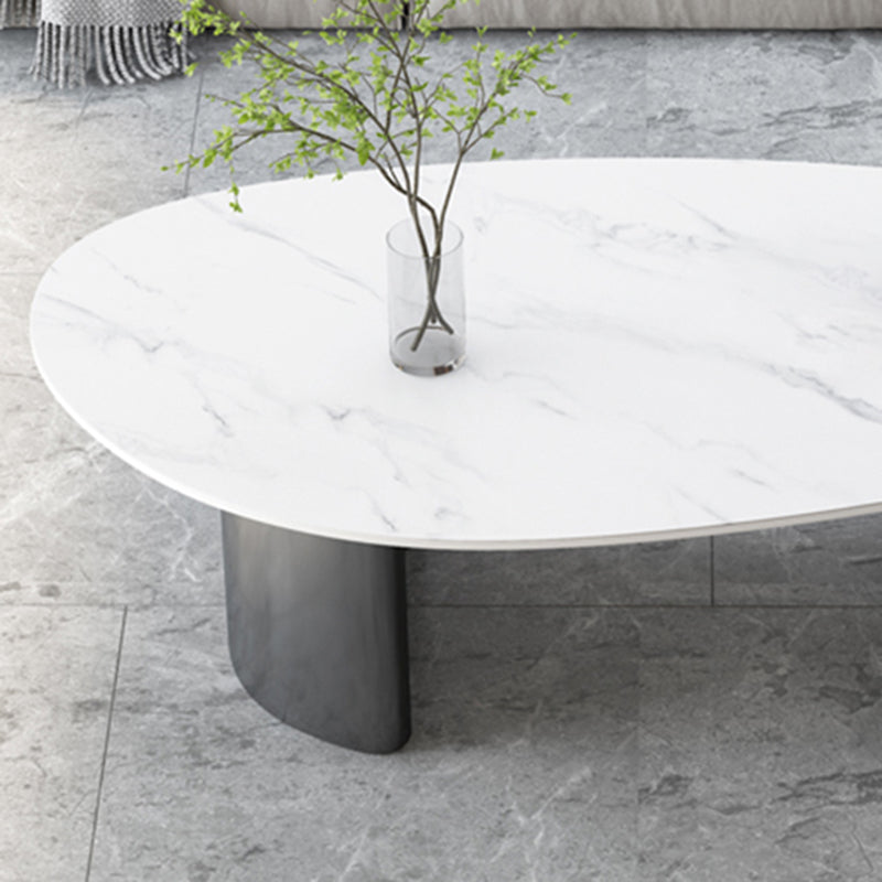 Table basse Glam de 15 po de hauteur, table de cocktail blanche simple en ardoise