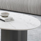Table basse Glam de 15 po de hauteur, table de cocktail blanche simple en ardoise