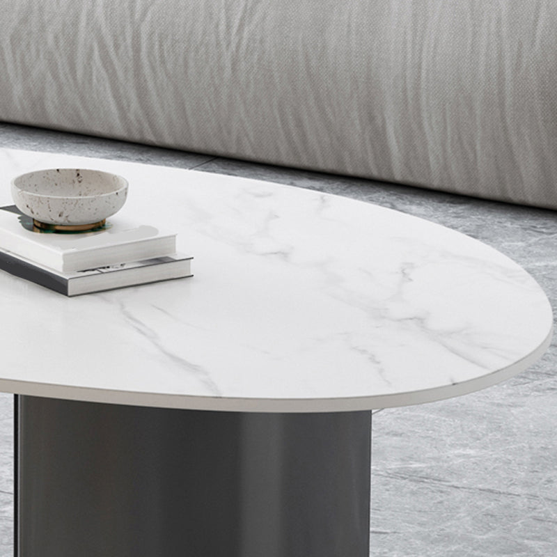 Table basse Glam de 15 po de hauteur, table de cocktail blanche simple en ardoise