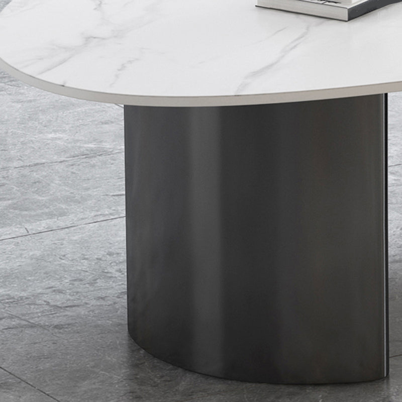 Table basse Glam de 15 po de hauteur, table de cocktail blanche simple en ardoise