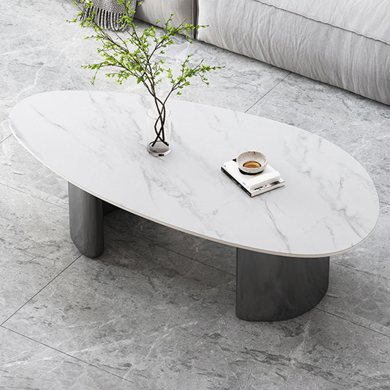 Table basse Glam de 15 po de hauteur, table de cocktail blanche simple en ardoise