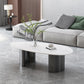 Table basse Glam de 15 po de hauteur, table de cocktail blanche simple en ardoise