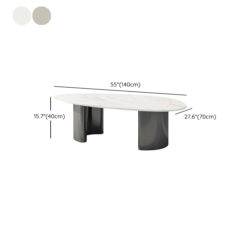 Table basse Glam de 15 po de hauteur, table de cocktail blanche simple en ardoise