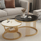 Metal and Slate Coffee Table Glam Round Frame Coffee Table Set Clearhalo 'Coffee & Accent Tables' 'Coffee Tables' 'coffee_tables' 'furn' 'furn_coffee_tables' 'Furniture' 'Living Room Furniture' 6654795