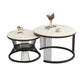 Metal and Slate Coffee Table Glam Round Frame Coffee Table Set Clearhalo 'Coffee & Accent Tables' 'Coffee Tables' 'coffee_tables' 'furn' 'furn_coffee_tables' 'Furniture' 'Living Room Furniture' 6654797