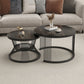 Metal and Slate Coffee Table Glam Round Frame Coffee Table Set Black Black Clearhalo 'Coffee & Accent Tables' 'Coffee Tables' 'coffee_tables' 'furn' 'furn_coffee_tables' 'Furniture' 'Living Room Furniture' 6654798