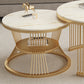 Metal and Slate Coffee Table Glam Round Frame Coffee Table Set Clearhalo 'Coffee & Accent Tables' 'Coffee Tables' 'coffee_tables' 'furn' 'furn_coffee_tables' 'Furniture' 'Living Room Furniture' 6654801