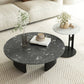 Modern Slate Coffee Table Round Coffee Table for Living Room Black White Clearhalo 'Coffee & Accent Tables' 'Coffee Tables' 'coffee_tables' 'furn' 'furn_coffee_tables' 'Furniture' 'Living Room Furniture' 6654814