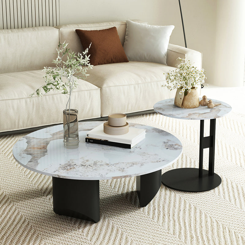 Modern Slate Coffee Table Round Coffee Table for Living Room Clearhalo 'Coffee & Accent Tables' 'Coffee Tables' 'coffee_tables' 'furn' 'furn_coffee_tables' 'Furniture' 'Living Room Furniture' 6654818