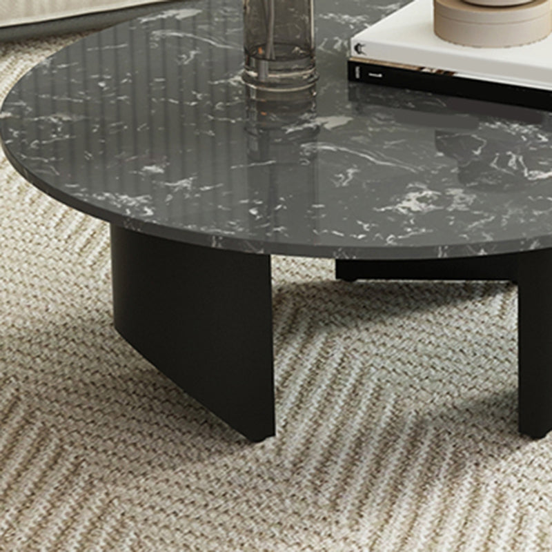 Modern Slate Coffee Table Round Coffee Table for Living Room Clearhalo 'Coffee & Accent Tables' 'Coffee Tables' 'coffee_tables' 'furn' 'furn_coffee_tables' 'Furniture' 'Living Room Furniture' 6654825