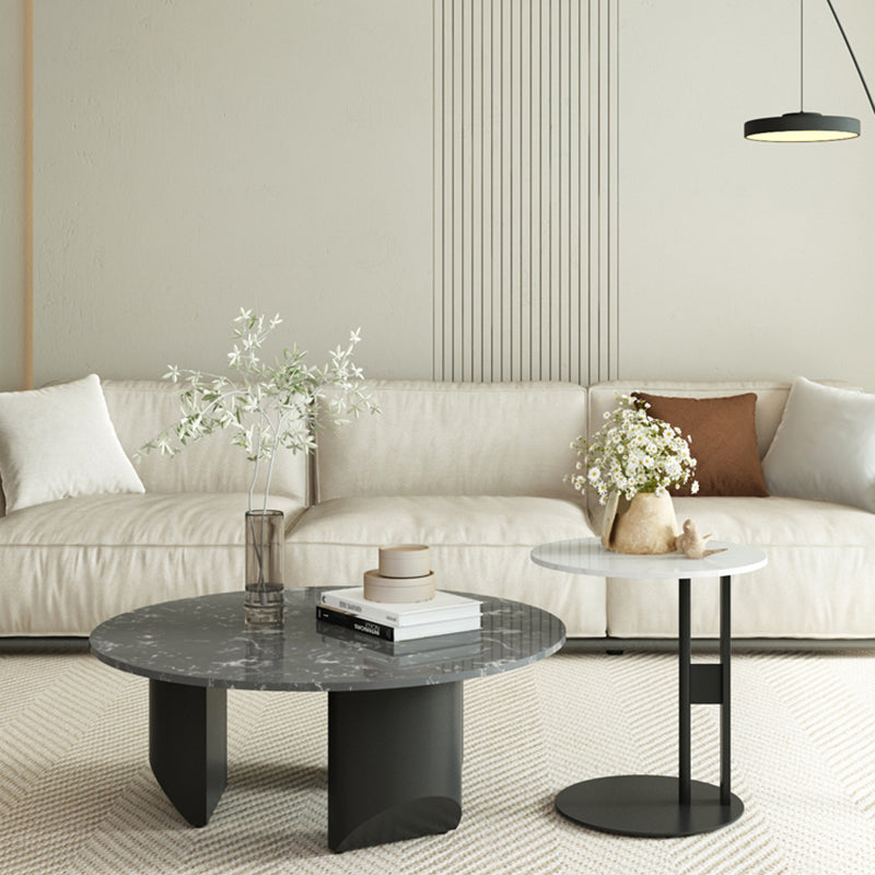 Modern Slate Coffee Table Round Coffee Table for Living Room Clearhalo 'Coffee & Accent Tables' 'Coffee Tables' 'coffee_tables' 'furn' 'furn_coffee_tables' 'Furniture' 'Living Room Furniture' 6654828