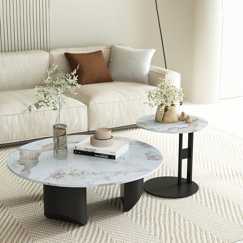 Modern Slate Coffee Table Round Coffee Table for Living Room Clearhalo 'Coffee & Accent Tables' 'Coffee Tables' 'coffee_tables' 'furn' 'furn_coffee_tables' 'Furniture' 'Living Room Furniture' 6654830