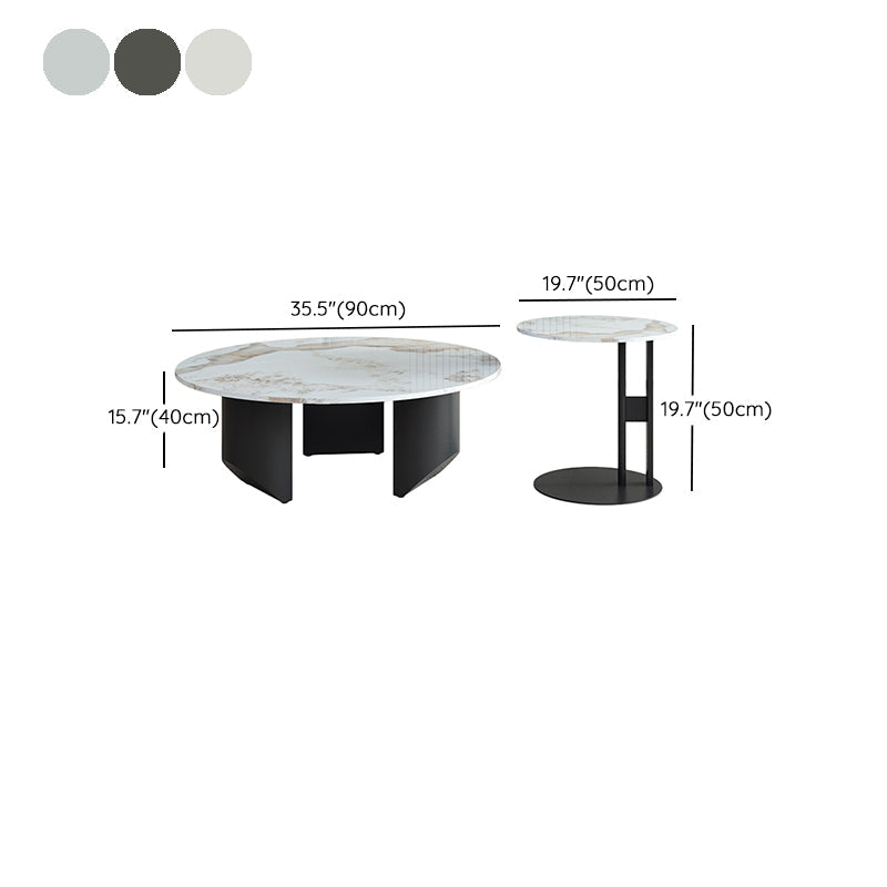 Modern Slate Coffee Table Round Coffee Table for Living Room Clearhalo 'Coffee & Accent Tables' 'Coffee Tables' 'coffee_tables' 'furn' 'furn_coffee_tables' 'Furniture' 'Living Room Furniture' 6654836